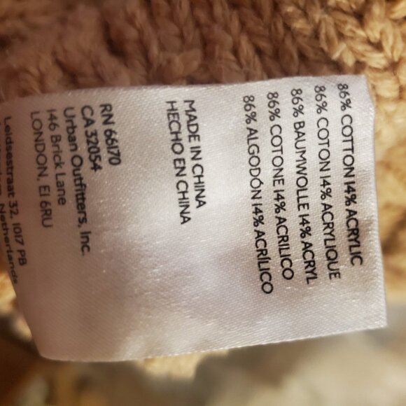 Free People Isla Cable Tunic Sweater Womens Large Camel Color Oversized - Picture 9 of 9